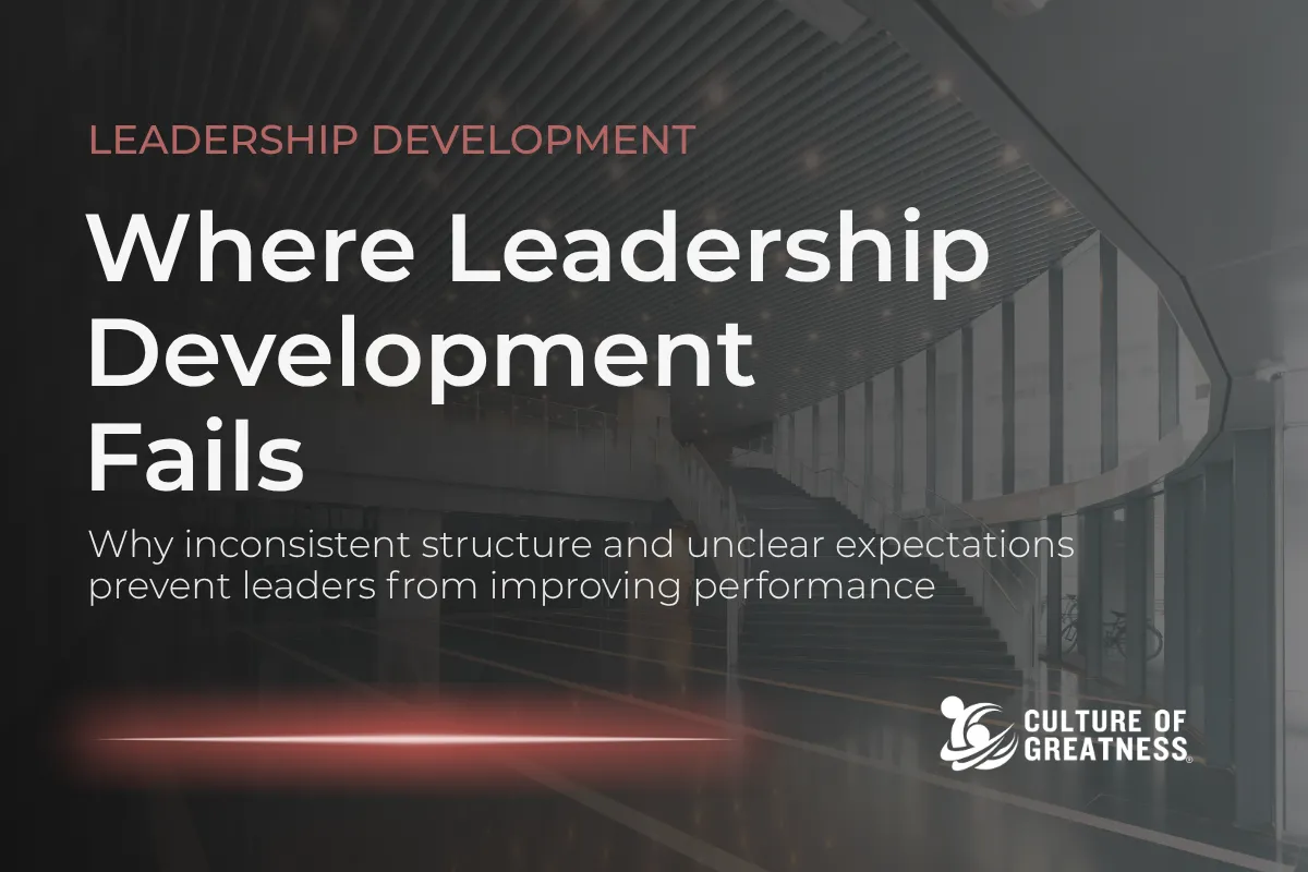 Leadership development is widely recognized as critical to performance, yet many organizations fail to see meaningful results from their efforts. The issue is rarely a lack of investment — it's a lack of structure, clarity, and consistency. When leadership development is treated as an event instead of a system, growth stalls and performance suffers. This article examines where leadership development fails and why organizations must build structured, continuous development systems to create strong, capable leaders.
