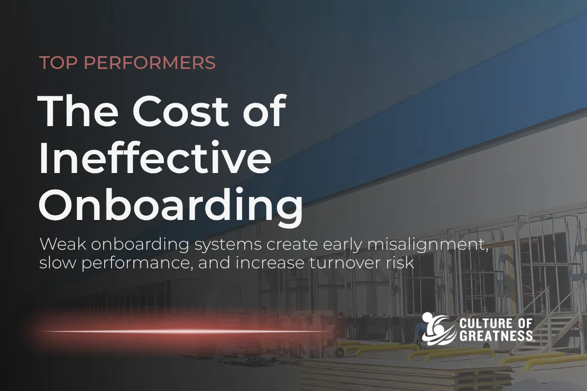 Ineffective onboarding creates problems long before performance issues are visible. When new hires enter an organization without clarity, structure, or connection, misalignment begins immediately. This article examines how weak onboarding systems impact early engagement, slow productivity, and increase turnover risk. It highlights why onboarding must begin before day one, how leaders influence the experience, and what organizations gain when onboarding reflects their actual culture and expectations from the start.