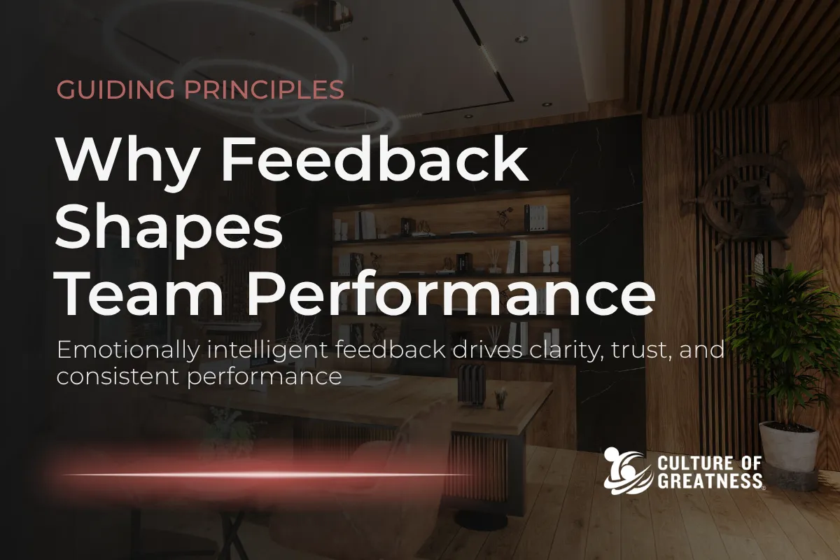 Most organizations have a feedback problem disguised as a performance problem. When leaders deliver feedback that is vague, inconsistent, or emotionally disconnected, teams lose clarity — and clarity is what drives execution. Emotionally intelligent feedback is not a soft skill. It is a structural leadership tool that shapes how teams align, how guiding principles take hold, and how performance sustains over time. This post examines what separates feedback that builds culture from feedback that quietly erodes it.