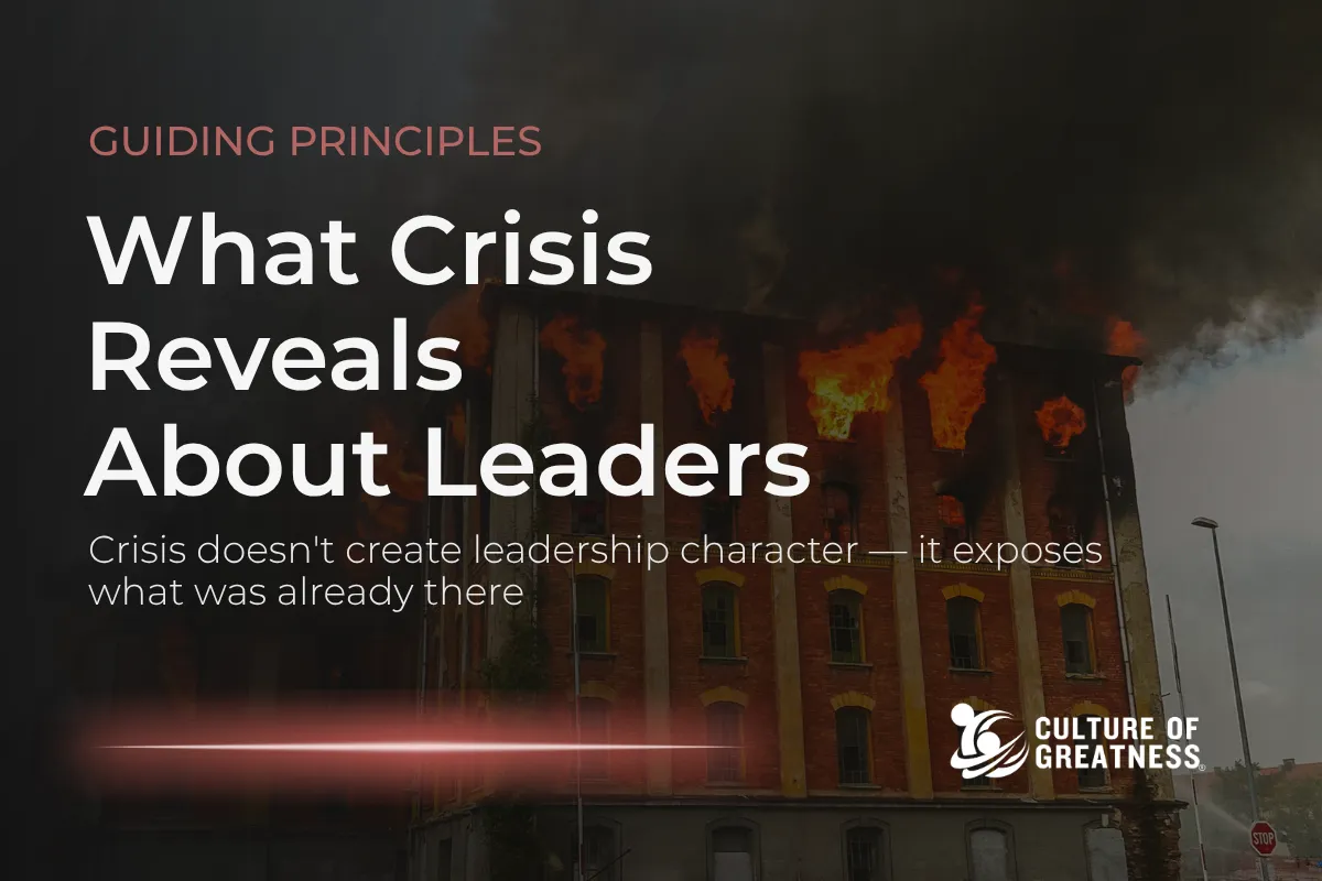 A crisis doesn't change a leader — it reveals one. The transparency leaders demonstrate under pressure, the consistency of their guiding principles, and the speed of their communication don't emerge from crisis training. They emerge from the culture built long before the pressure arrived. Organizations that recover fastest from disruption aren't the ones with the most sophisticated crisis plans. They're the ones where integrity was already operational — embedded in daily decisions, leadership behavior, and the standards leaders held when no one was watching.