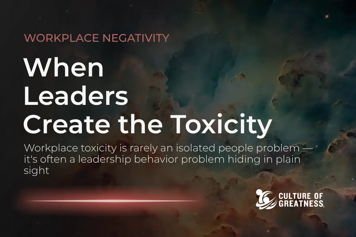 Workplace toxicity is consistently misdiagnosed. Organizations look for difficult personalities, fragmented teams, or policy failures — and miss the leadership behavior that created the conditions in the first place. When leaders dismiss input, avoid accountability, or model inconsistency, those patterns don't stay contained. They spread, normalize, and become the operating standard. This post examines how toxic leadership behavior develops, why it goes unchecked in most organizations, and what the real cost looks like across performance, engagement, and culture.