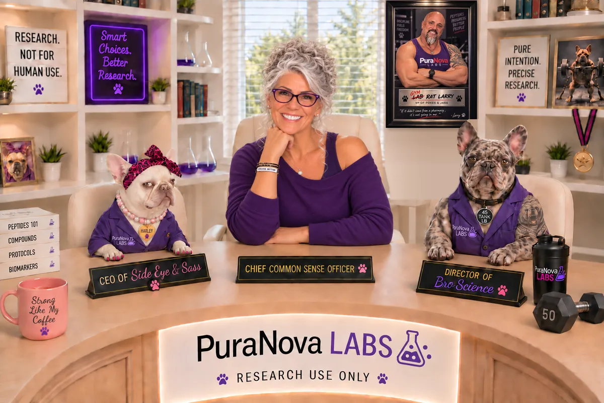 Harley, Tank, Wise Momma and Gym Rat Larry at PuraNova Labs