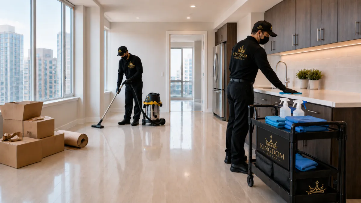 Commercial cleaning team preparing property for new occupants in Metro Atlanta