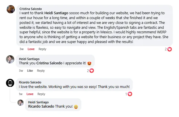 Grateful for this client’s testimonial! 😍