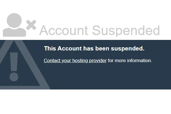 Website Account Suspended?