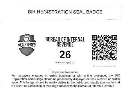 BIR Registration Seal Badge