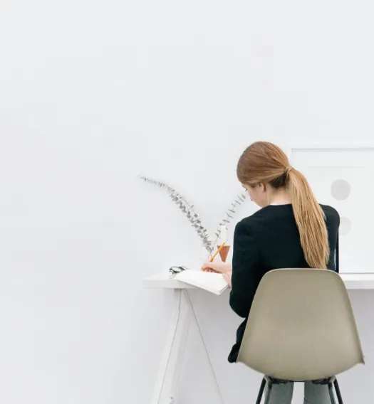 Blonde Woman Working