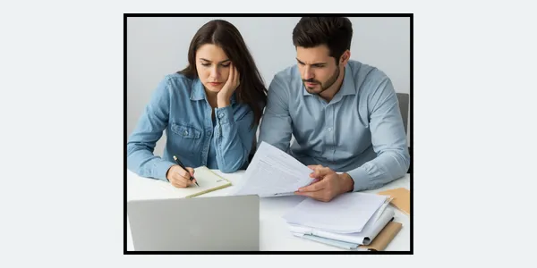 Homebuyers reviewing mortgage paperwork before the mortgage commitment deadline in Pennsylvania.