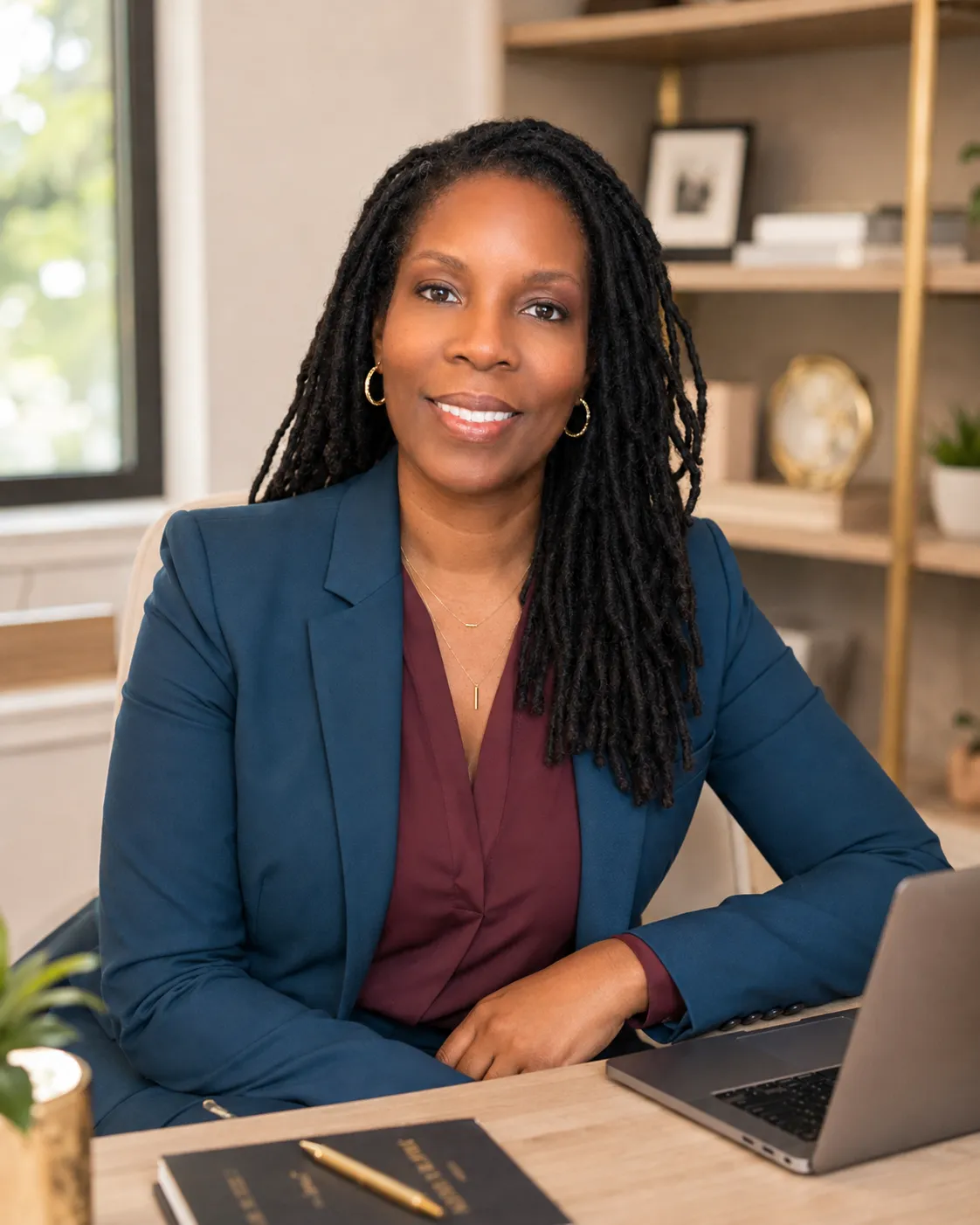 Felita Carter LegaciLink Owner at desk
