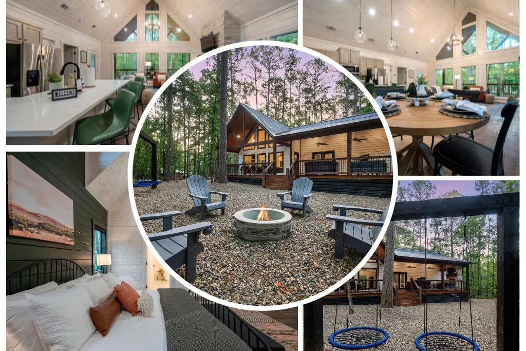 Two master suites make this cabin ideal for a couple's getaway or a family vacation! Luxury accommodations + warm woods = a cozy, cabin vibe guests will fall in love with!