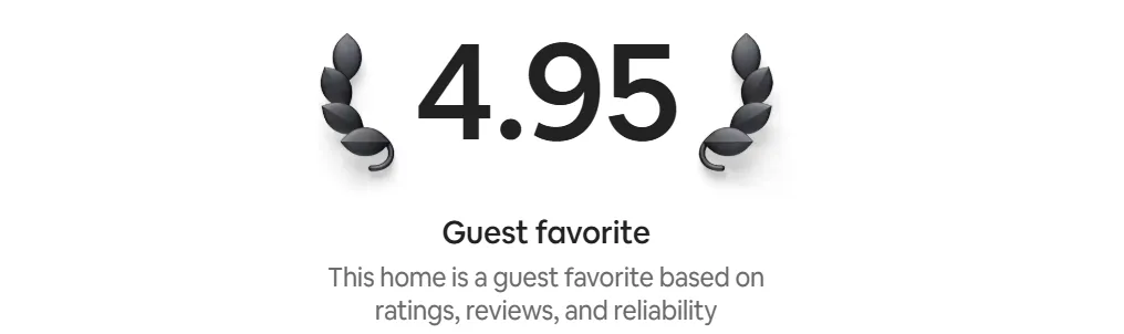 Guest favorite. This home is a guest favorite based on ratings reviews, and reliability.