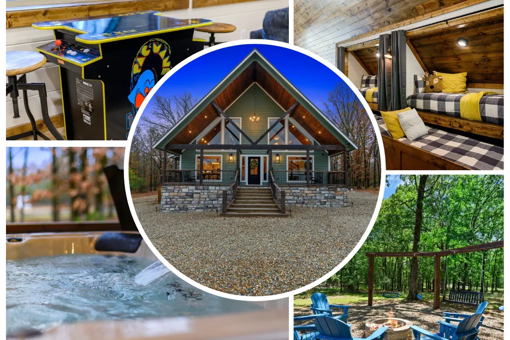 LUXURY!!! This cabin has gorgeous decor, great views & plenty of space for 1 to 2 families! Enjoy all the amenities & fun!