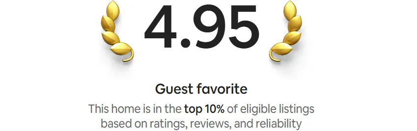 Guest favorite. This home is a guest favorite based on ratings reviews, and reliability.