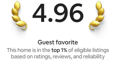 Guest favorite. This home is a guest favorite based on ratings reviews, and reliability.