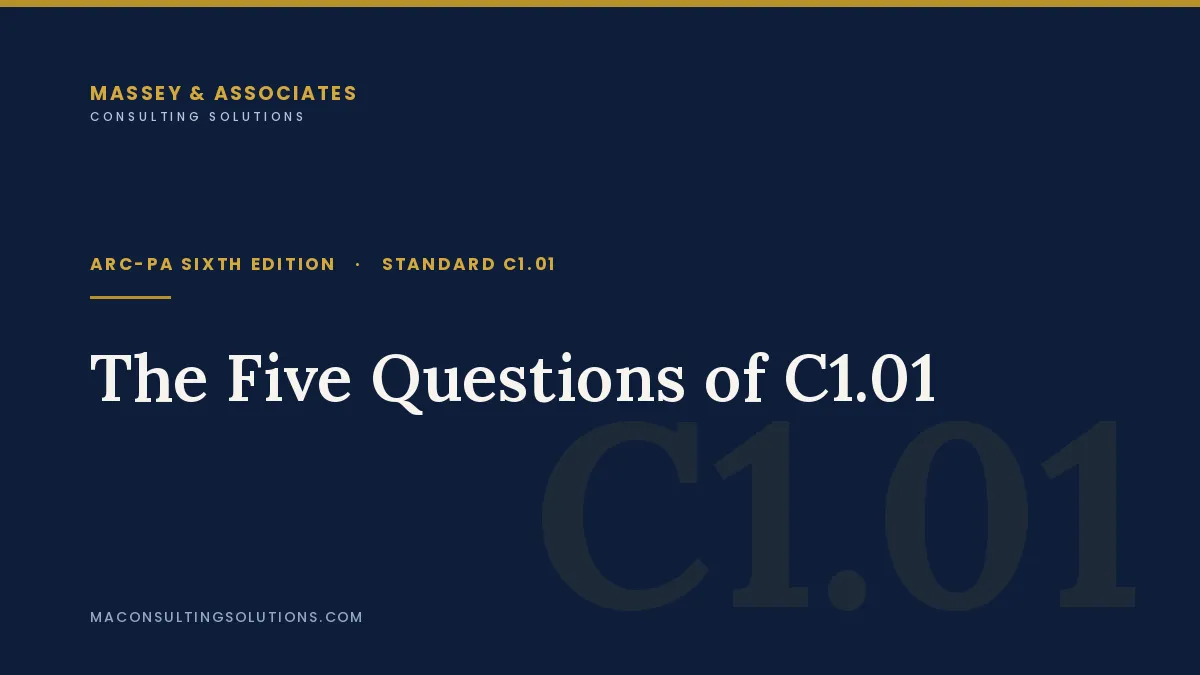 The Five Questions of C1.01: Documenting Faculty Effectiveness