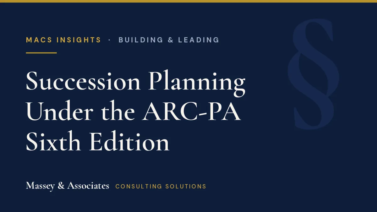 Succession Planning Under the ARC-PA Sixth Edition