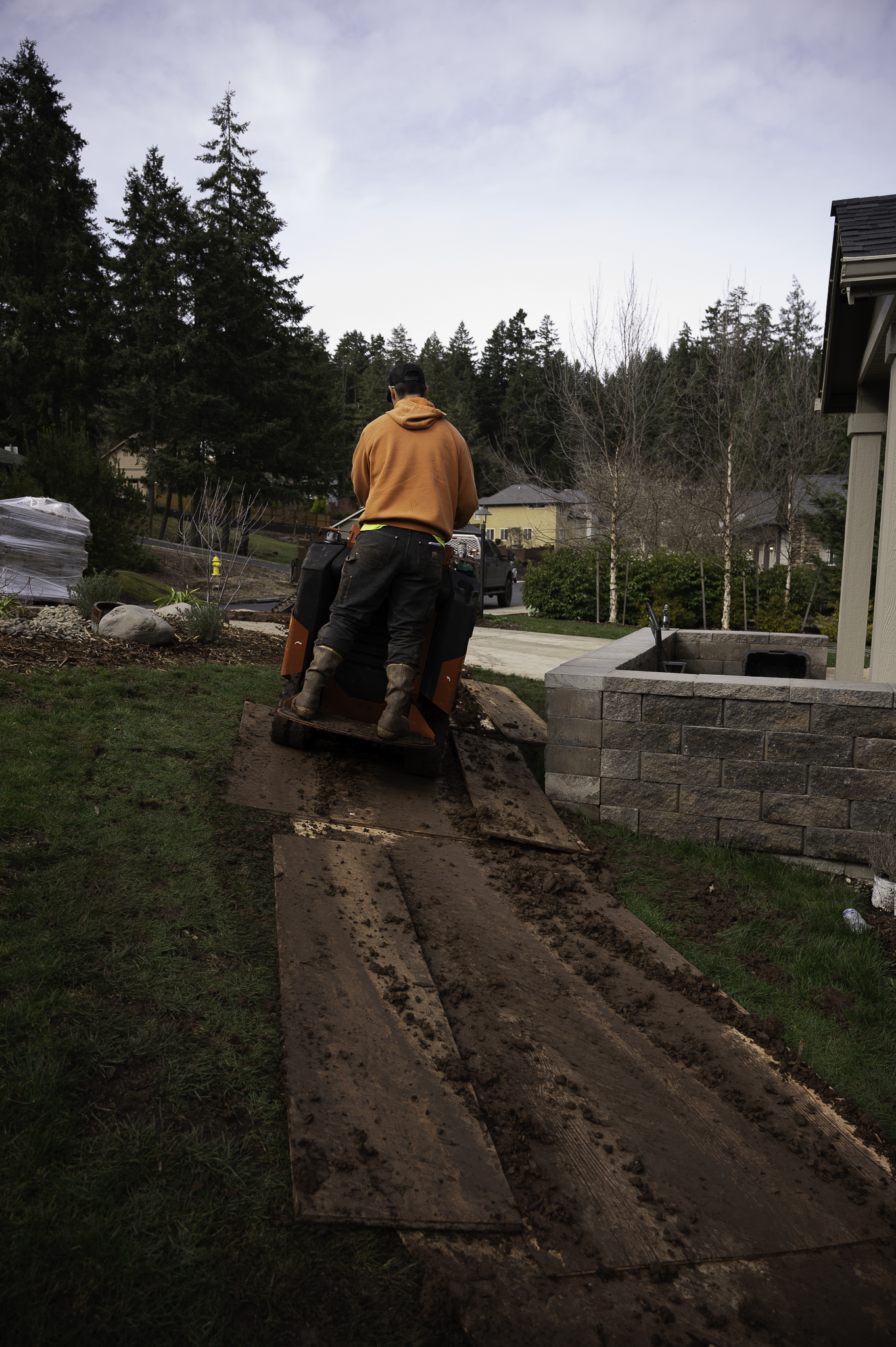 Framing and roof structure in progress for custom goat barn construction in Cottage Grove, Oregon