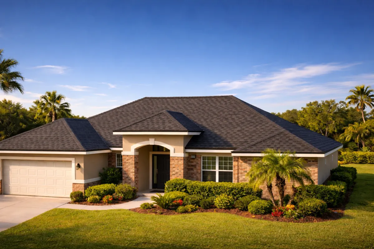 Home after residential roofing services for Florida homes.