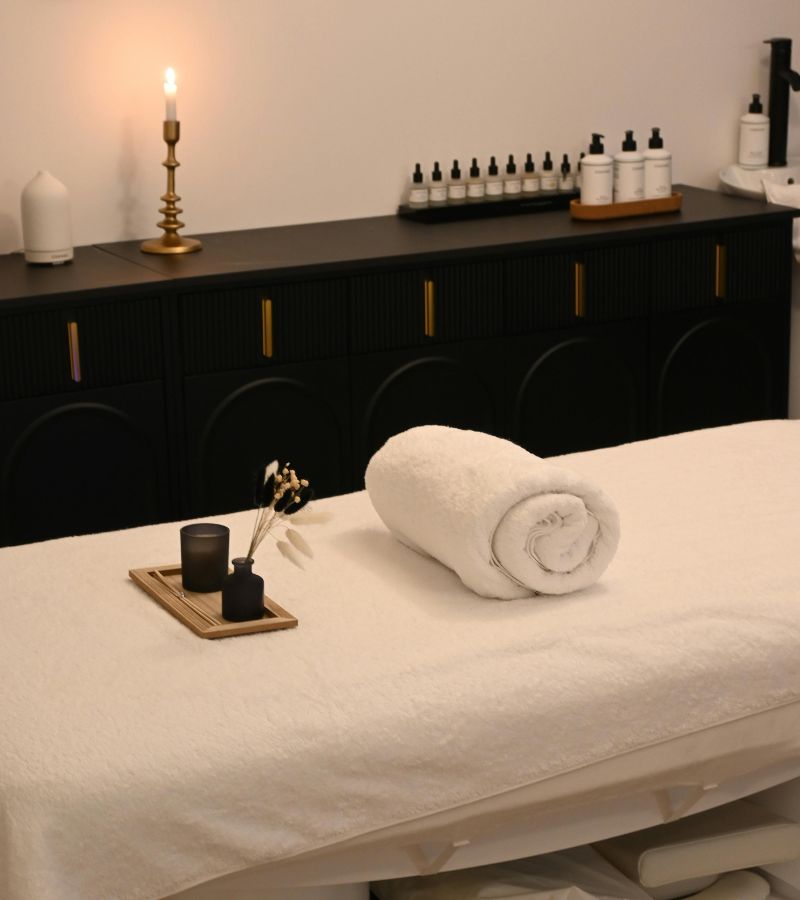 Interior of showcasing a calm, clean, and welcoming spa environment