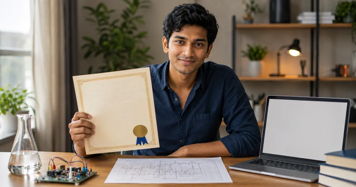 A Sri Lankan postgraduate student reviewing a UK ATAS certificate application on a laptop before their visa submission