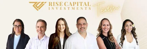 Rise Capital Investments team members, showcasing the company’s expertise in debt and equity commercial real estate (CRE) investments. The team is committed to helping clients secure their financial future through strategic CRE opportunities.