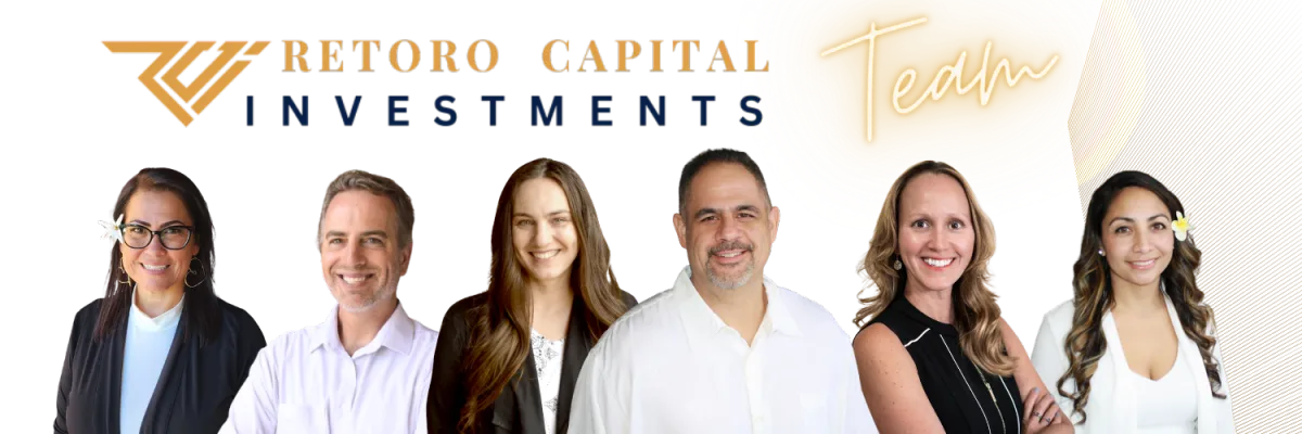 Rise Capital Investments team members, showcasing the company’s expertise in debt and equity commercial real estate (CRE) investments. The team is committed to helping clients secure their financial future through strategic CRE opportunities.