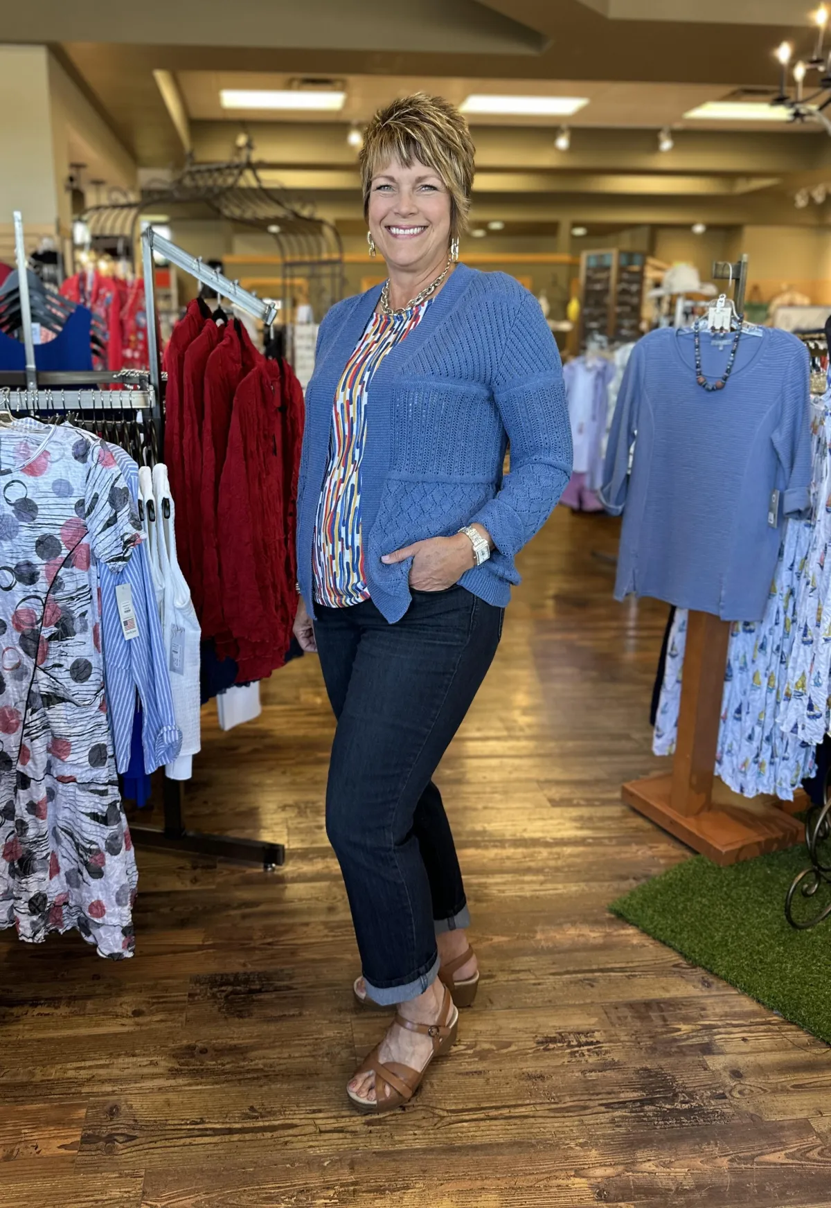 Jill Linton at Just Because Fashions in Hayden, Idaho.