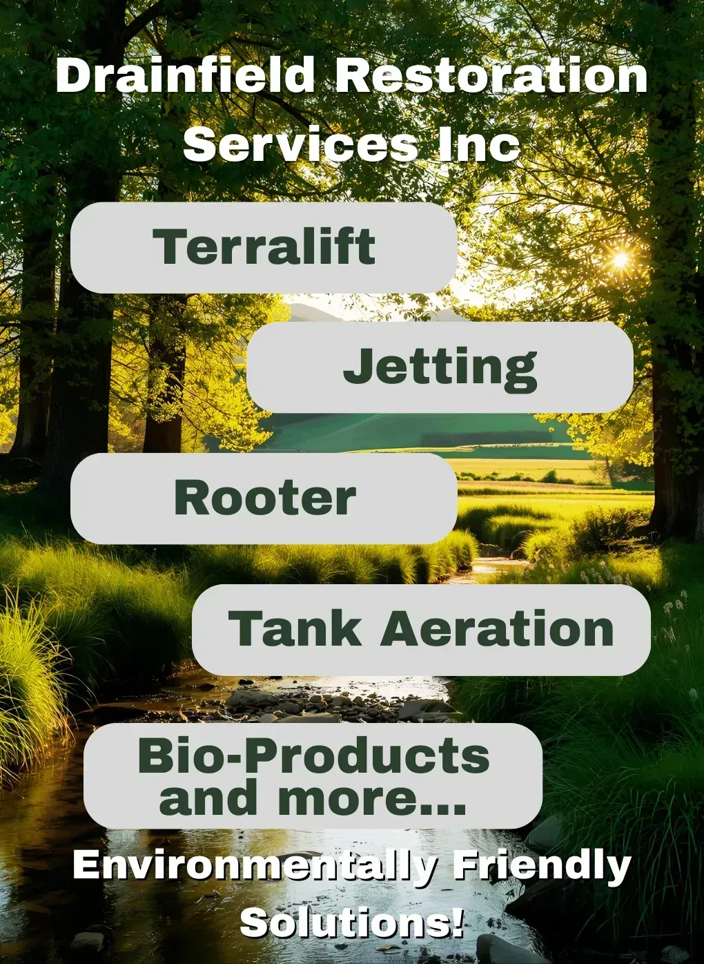 Terralift septic restoration to fix failed drainfields in one day for septic drainfield leach field systems by Drainfield Restoration Services.