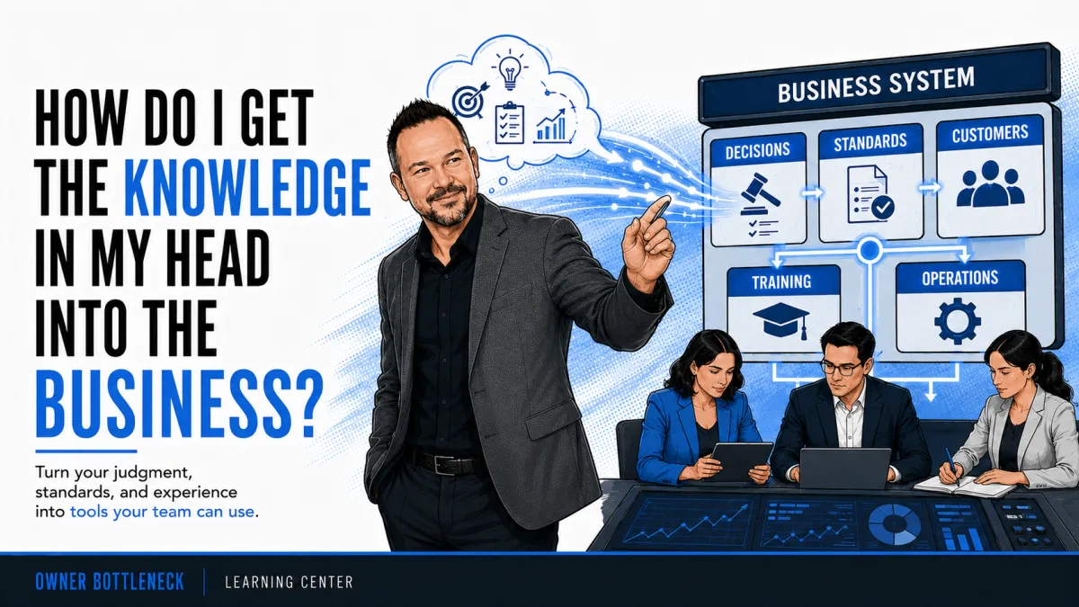Darrell Willis showing owner-held knowledge, judgment, standards, and experience moving into business systems, training, operations, and the team.