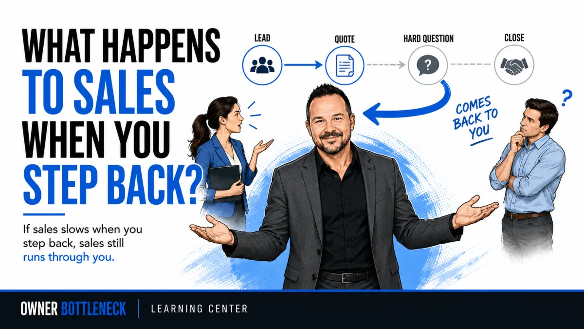 Darrell Willis between a salesperson and customer as a hard sales question comes back to the business owner.