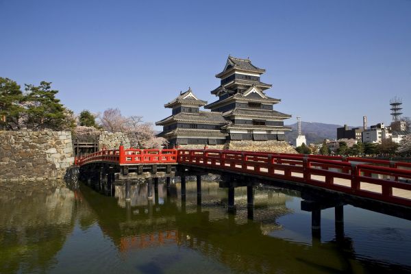 Japanese castle with bridge