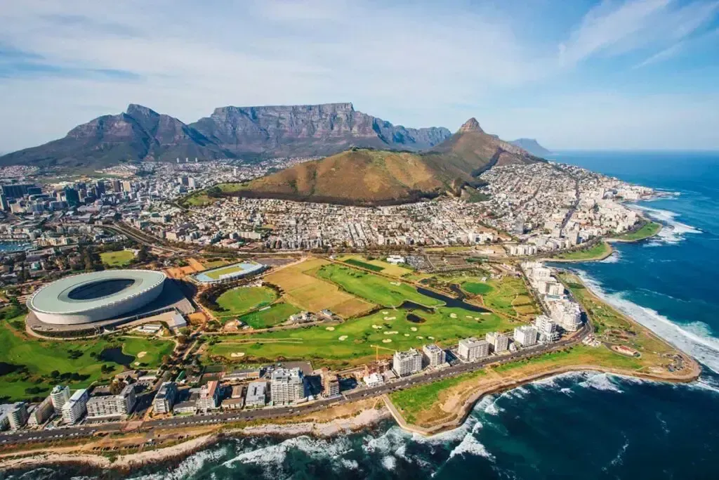 Aerial view of Cape Town