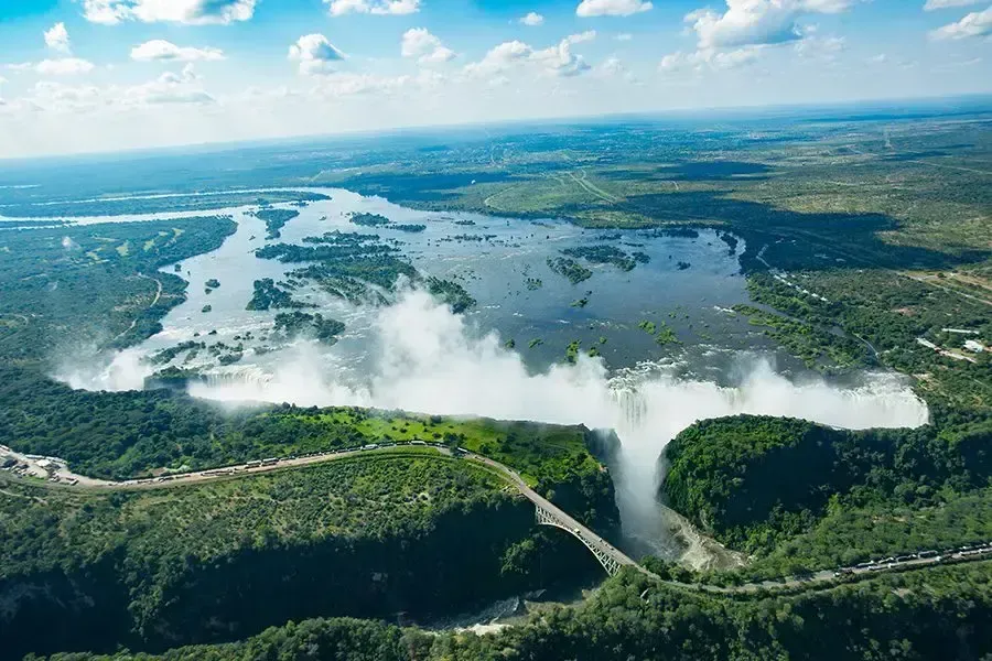 Aerial view of Victoria Falls