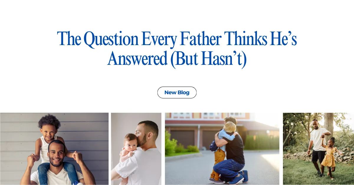 Collage of fathers with young children illustrating a Father’s Day estate planning blog about answering who will care for your kids if something happens to you
