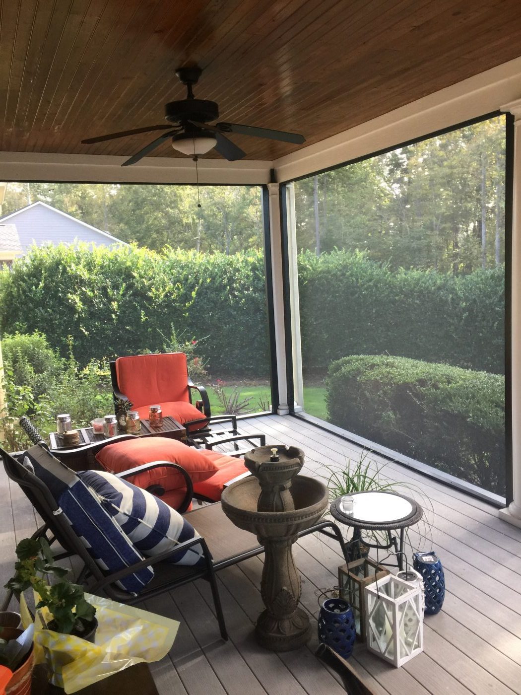 Repaired patio screen enclosure