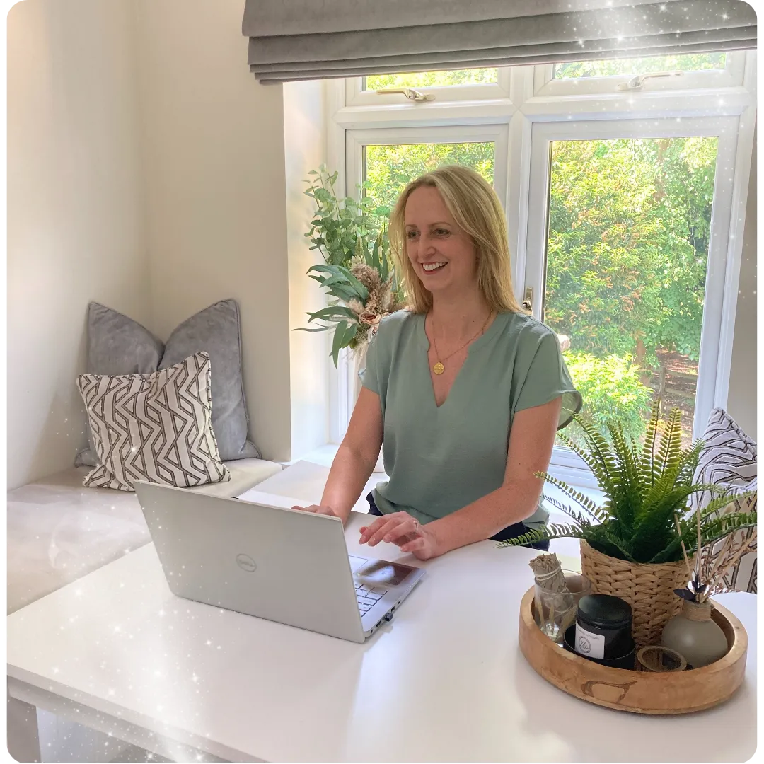 Picture of Becky from White Space using a laptop