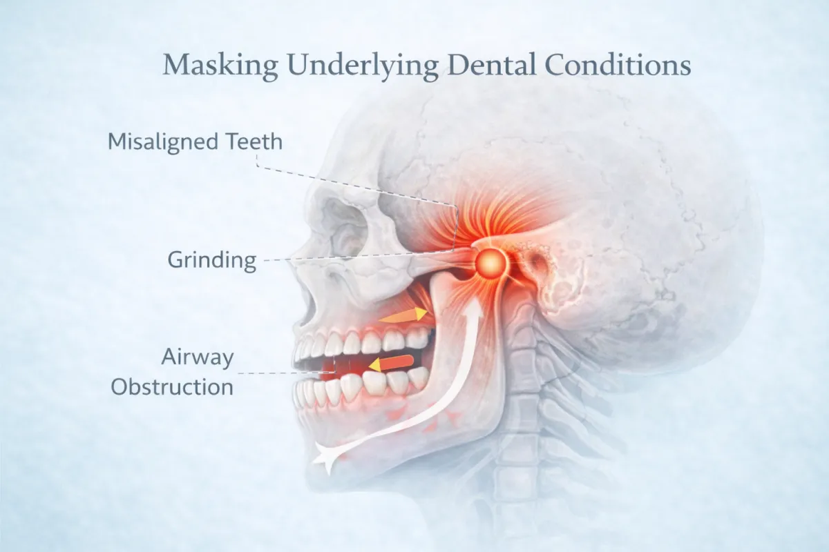 Masking underlying dental conditions