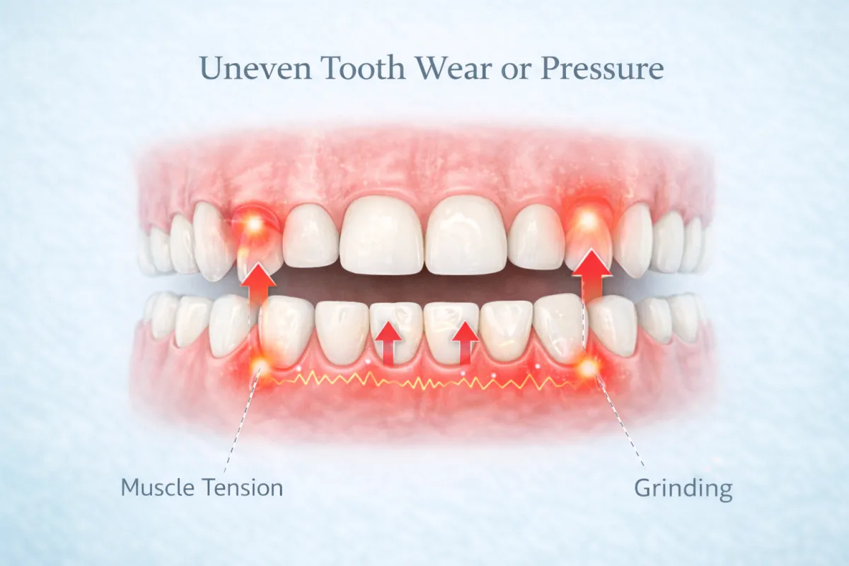 Uneven Tooth Wear or Pressure