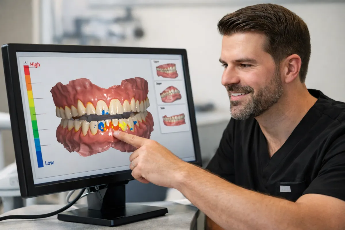 Dr reviewing digital dental scan