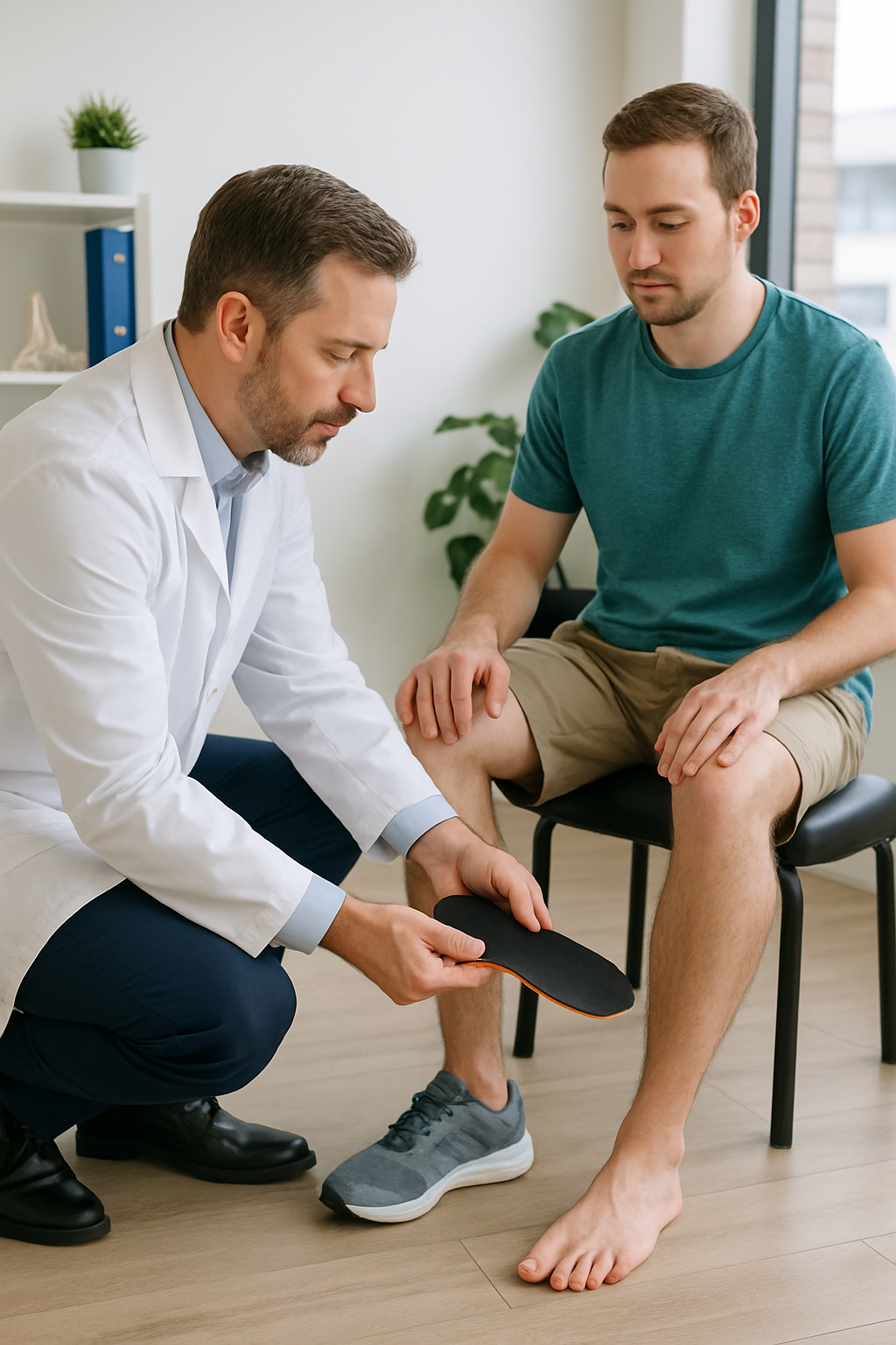 "Custom foot orthotics fitting at Absolute Wellness in Peoria IL"