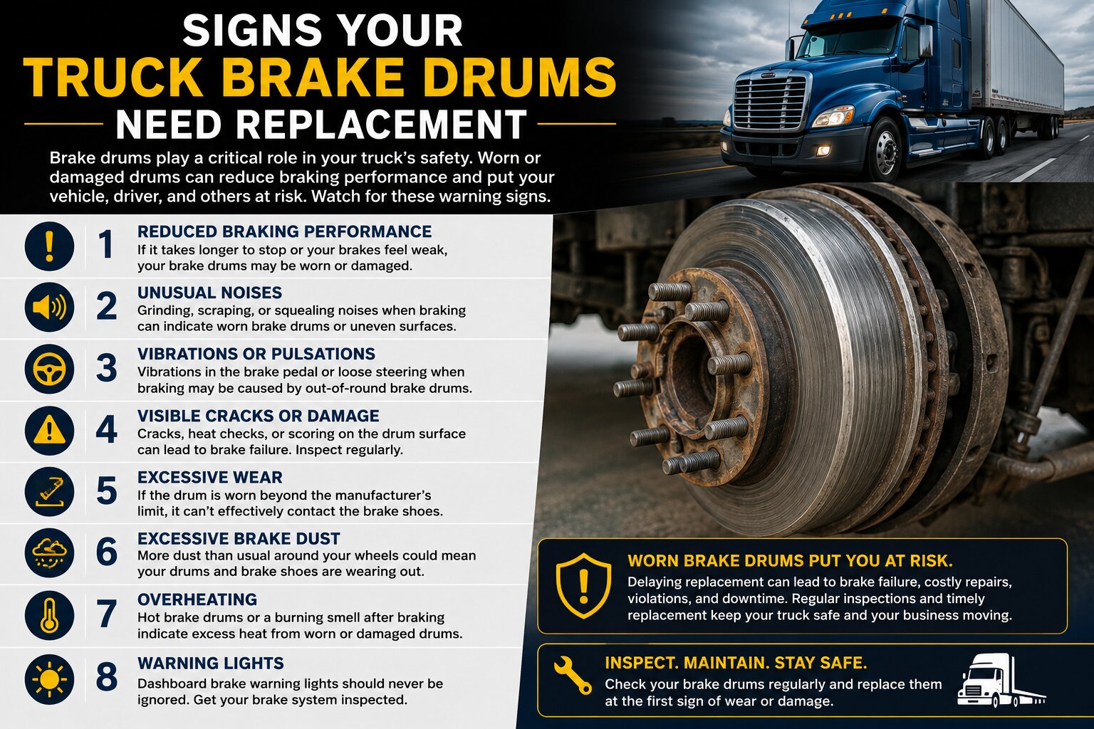 Signs Your Truck Brake Drums Need Replacement