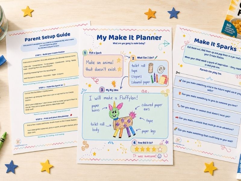 Printable planner on a desk