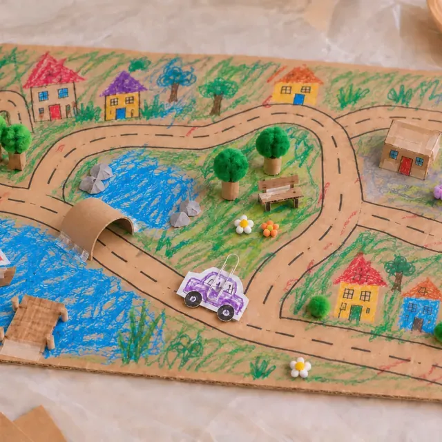 Child-created city map for the Build Your Own City mission