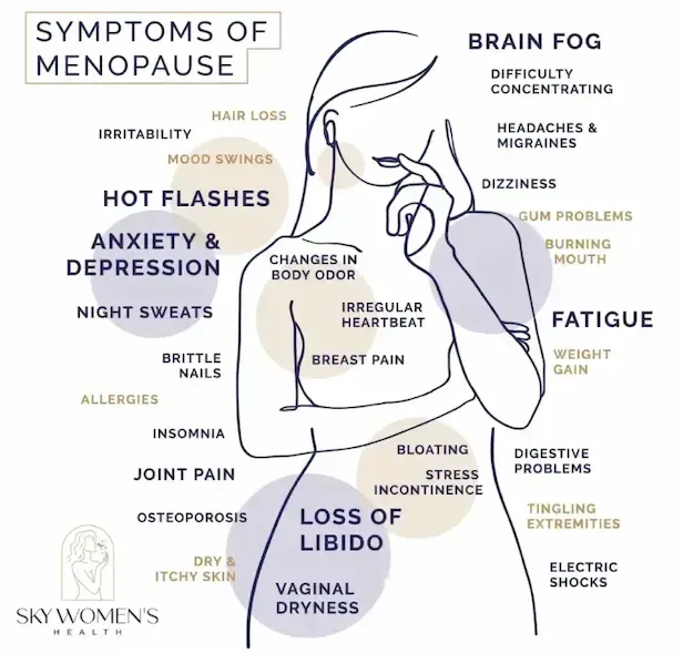 common menopause symptoms and hormonal changes