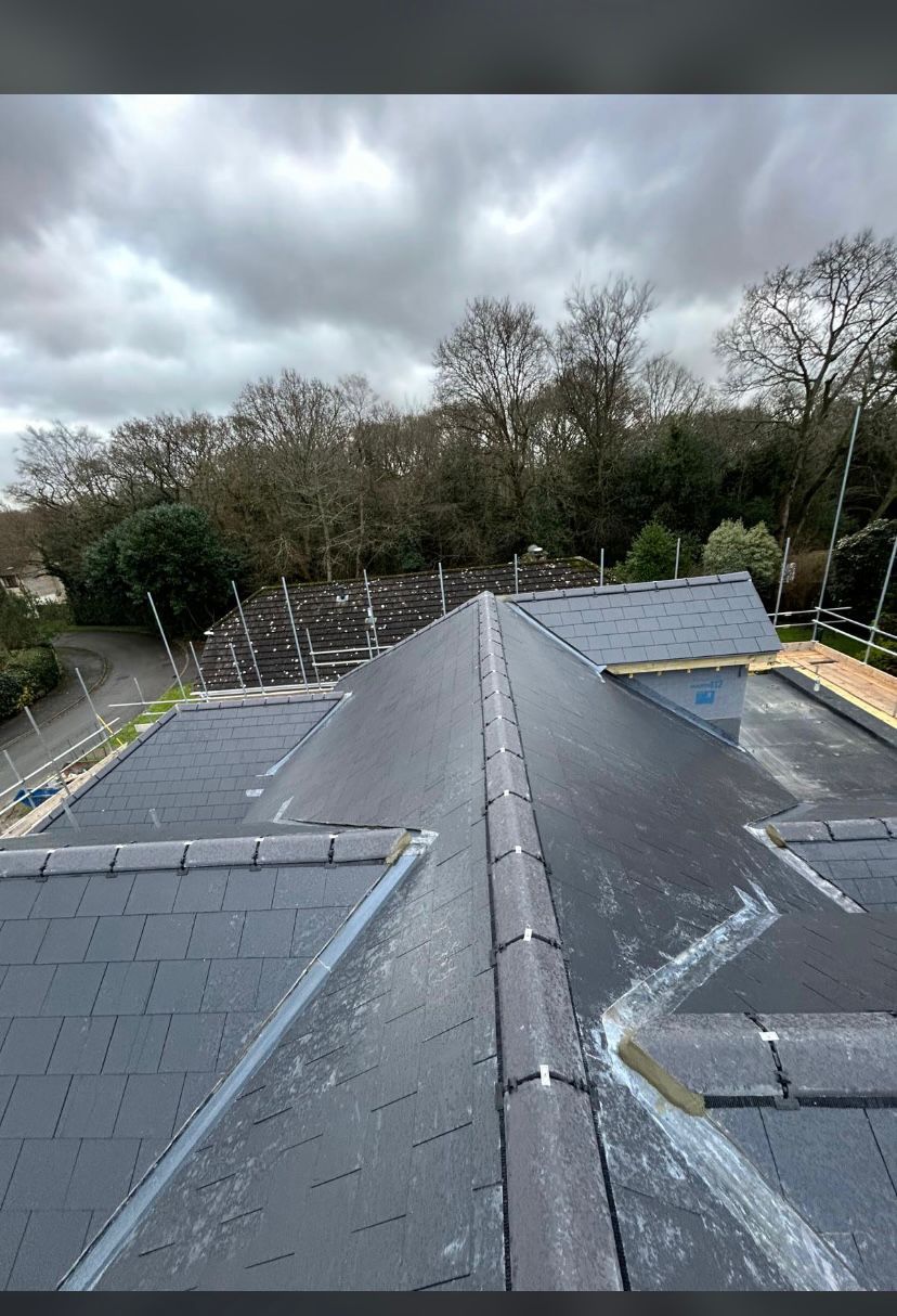 Flat roof replacement with new waterproof membrane system