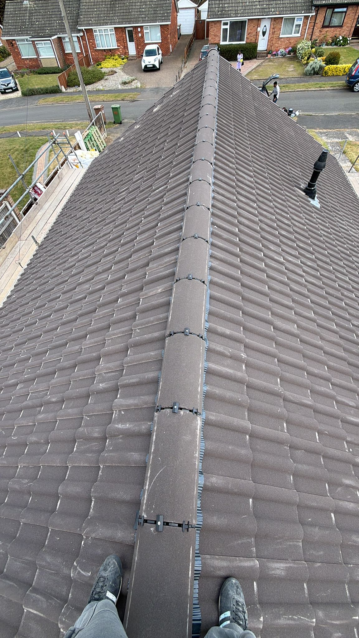 Residential roof ridge repair