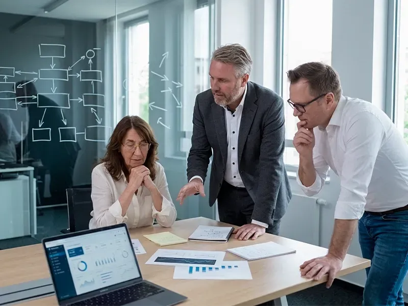 Geschäftsführung diskutiert digitale Initiativen und KI