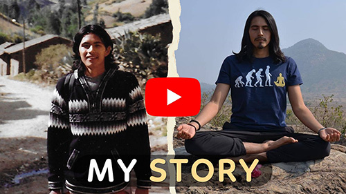 Gustavo as a young quechua man and as a yogi