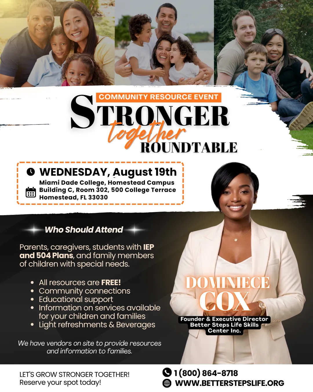 Community Resource Event Stronger Together Roundtable August