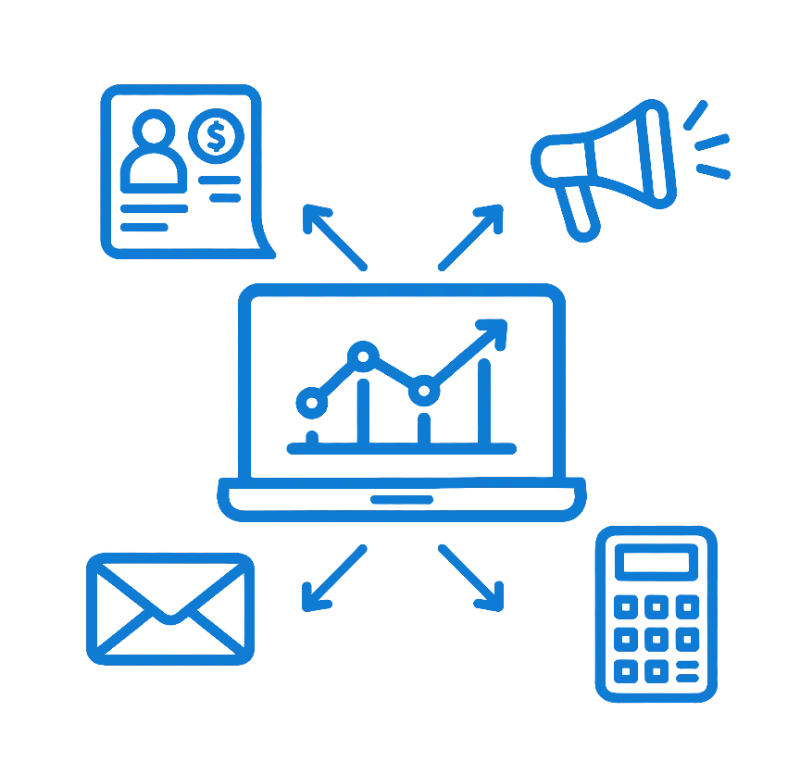 Gutachten, Kommunikation, Buchhaltung und Marketing in einer einzigen Plattform vereint.